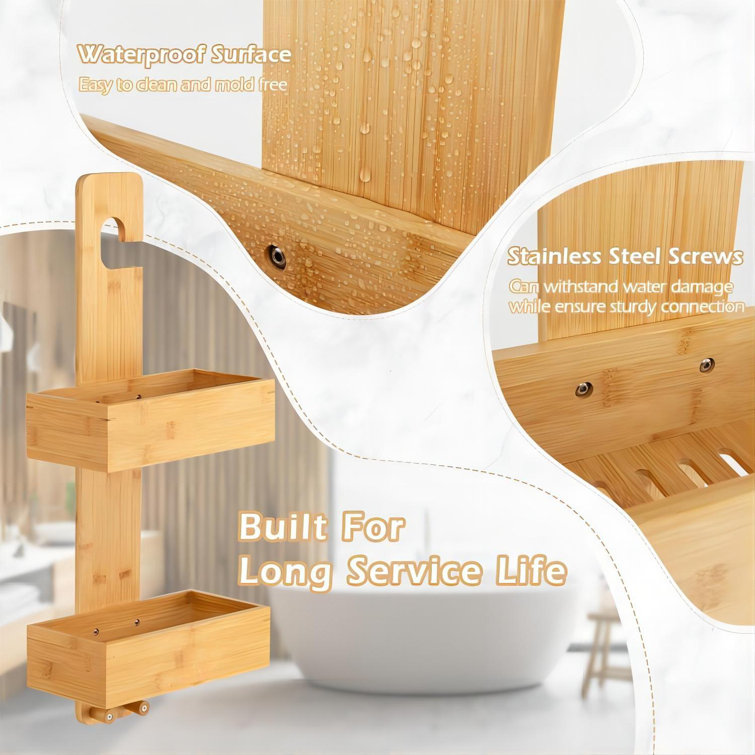 Loon Peak® Hooks Bamboo Shower Shelf - Wayfair Canada
